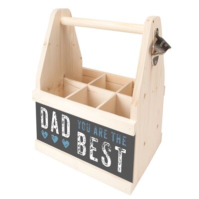 Beer Caddy für 6 Flaschen "DAD THE BEST"