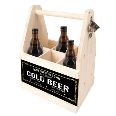 Beer Caddy para 6 botellas "BEST PARTY"