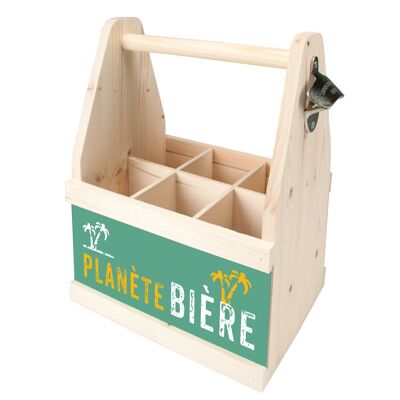 Beer Caddy für 6 Flaschen "PLANETE BIERE"