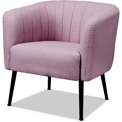 Fauteuil 13449RE Rose - assise polyester pieds Metal