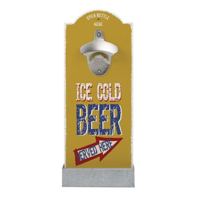 Wall bottle opener "ICE COLD BEER"