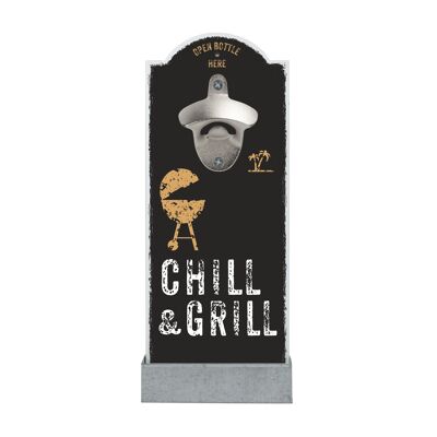 Wall bottle opener "CHILL AND GRILL"