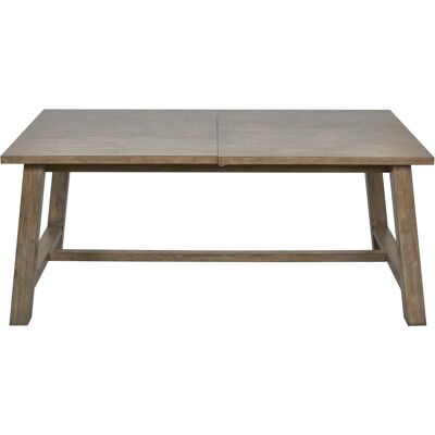 Table de repas extensible 19601BS Marron - plateau Acacia Massif pieds Acacia Massif 180 x 100 avec rallonge 50 cm