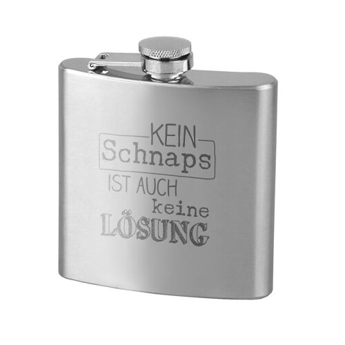 Flachmann Edelstahl 180ml "KEIN SCHNAPS"