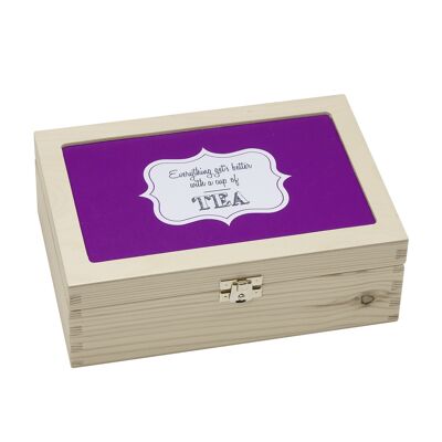 Scatola da tè in legno 'TUTTO'