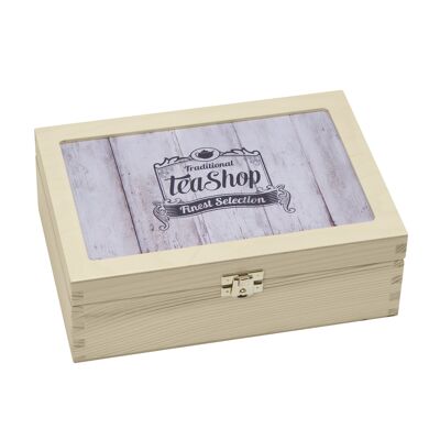 Caja de té de madera 'TEA-SHOP'