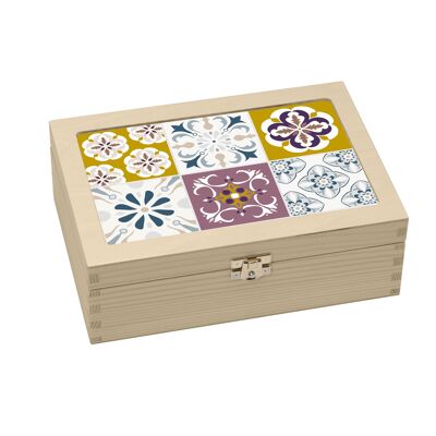 Wooden tea box 'MOSAIC FINE'