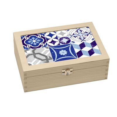 Caja de té de madera 'MOSAIK G/B'