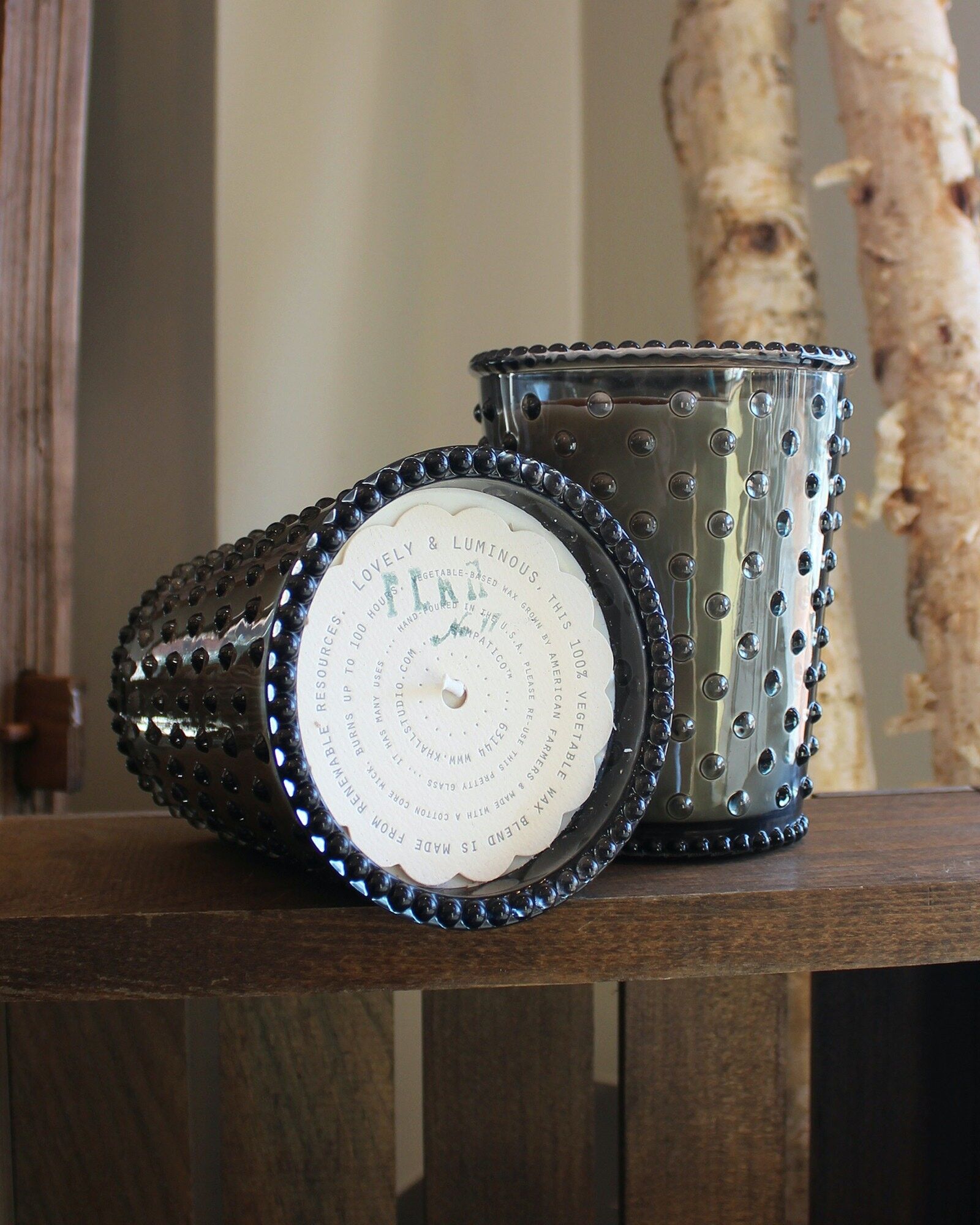 Simpatico Hobnail Glass Candle #17 Fern