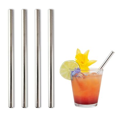 BarBaydos drinking straws stainless steel Ø8x150mm silver straight