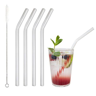 BarBaydos drinking straws glass Ø8x210mm curved