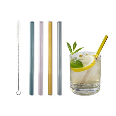BarBaydos drinking straws glass Ø8x150mm colored