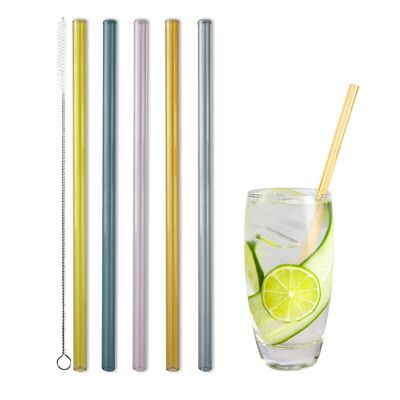 BarBaydos drinking straws glass Ø8x210mm colored straight