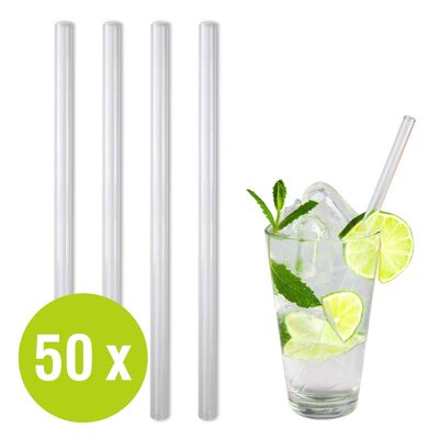 BarBaydos drinking straws glass 50 pieces Ø8x210mm straight