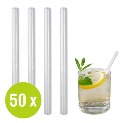 BarBaydos drinking straws glass 50 pieces Ø9x150mm straight