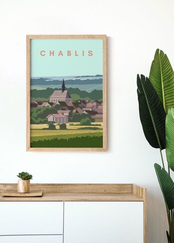 Affiche illustration de la ville de Chablis 4