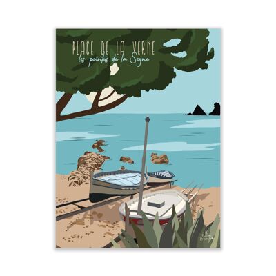 Affiche Plage de la Verne La Seyne sur Mer