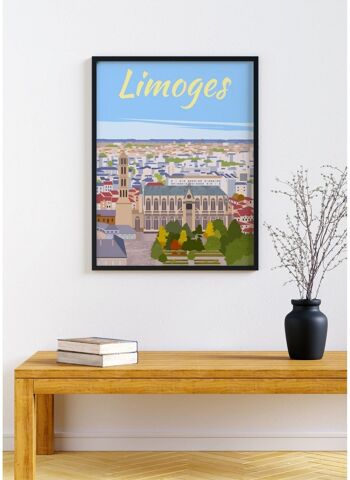 Affiche illustration de la ville de Limoges : Vue du ciel 4