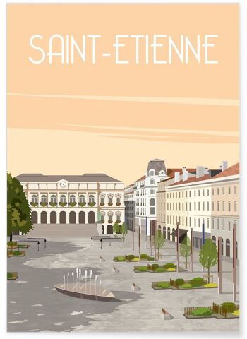 Affiche illustration de la ville de Saint-Étienne - 2 1