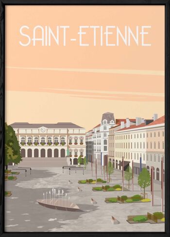 Affiche illustration de la ville de Saint-Étienne - 2 3