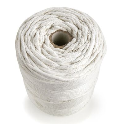 Corda di cotone macramè 4 mm, 5 mm, 6 mm Corda naturale spago singolo intrecciato 1 PLY cordoncino di cotone