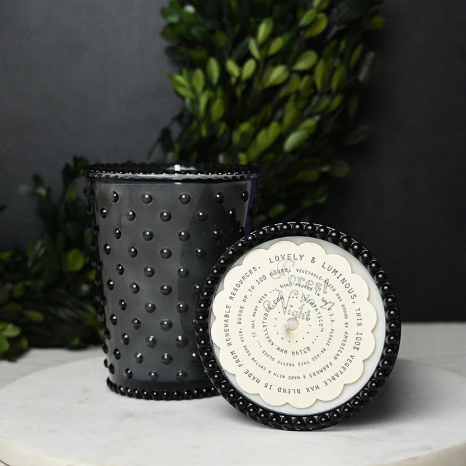 Simpatico Hobnail Glass Candle #27 Forest Night