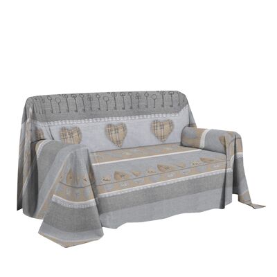 Telo arredo 100% cotone 2 misure Made in italy Grigio - 180x290 cm