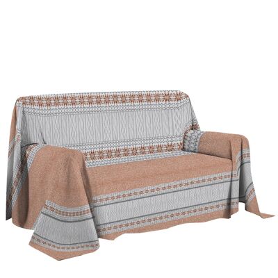 Telo arredo cotone fantasia maglia 2 Made in Italy Arancio - 180x290 cm