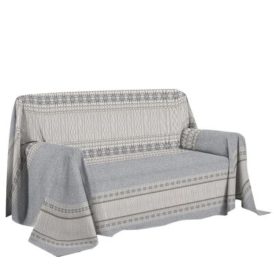 Telo arredo cotone fantasia maglia 2 Made in Italy Grigio - 180x290 cm