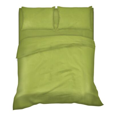 Completo letto lenzuola tinta unita 100% cotone made in Italy 6 misure parure Verde Exotic - 1 Piazza e mezza