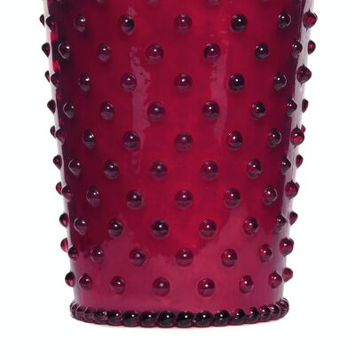 Simpatico Hobnail Glass Candle #32 Cranberry