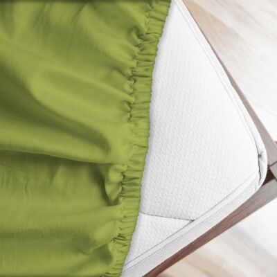 Lenzuolo letto sotto con angoli 100% puro cotone Made in Italy tinta unita Verde exotic - 1 Piazza maxi