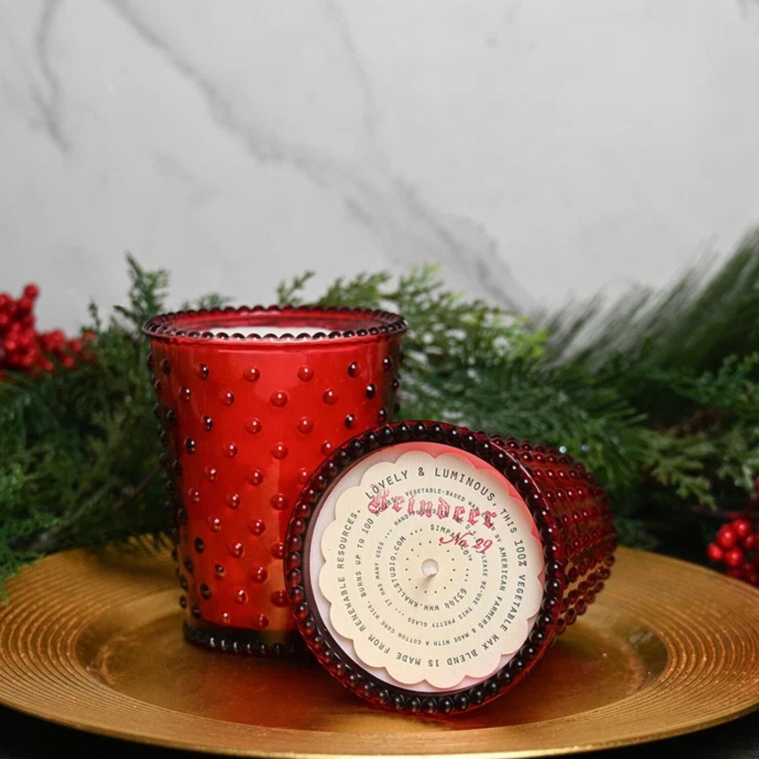 Simpatico Hobnail Glass Candle - #29 Reindeer