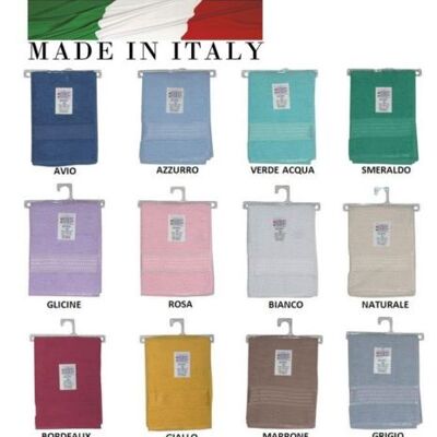 Telo doccia, salvietta made in italy 12 colori  in cotone Glicine - 60x110 cm