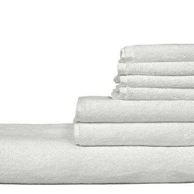 Set 4 pezzi asciugamani, 100% cotone,colori brillanti,alta qualita' Bianco