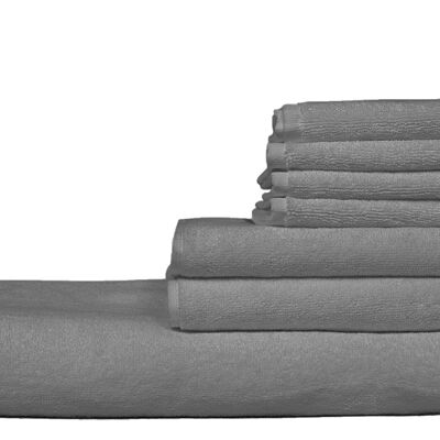 Set 4 pezzi asciugamani, 100% cotone,colori brillanti,alta qualita' Grigio