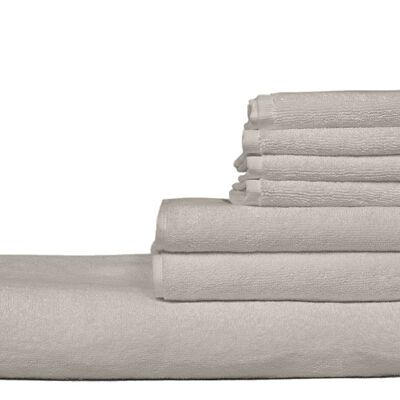 Set 4 pezzi asciugamani, 100% cotone,colori brillanti,alta qualita' Tortora