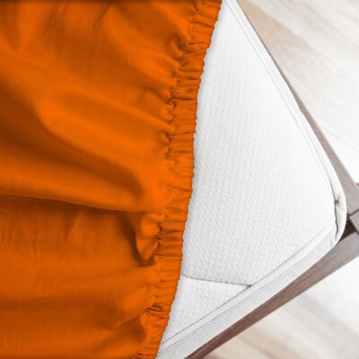 Lenzuolo sotto tinta unita 100% cotone made in Italy, con altezza materasso 30 cm in 11 colori ottima qualità Arancio - Matrimoniale