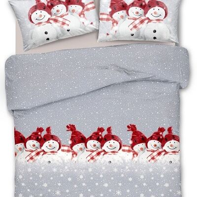 Copripiumino parure sacco e federa shabby 100% cotone snow man ,matrimoniale e singolo  Rosso - Singolo