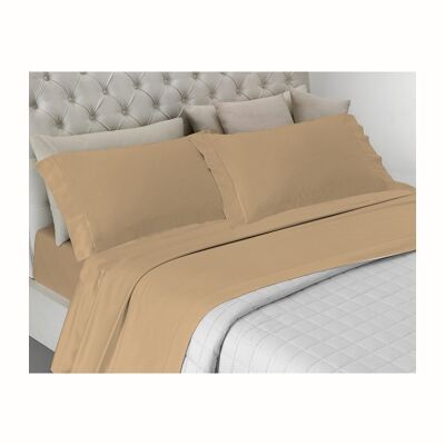 Completo letto , prodotto in italia a tinta unita totalmente in cotone Singolo e Matrimoniale Deserto - Singolo