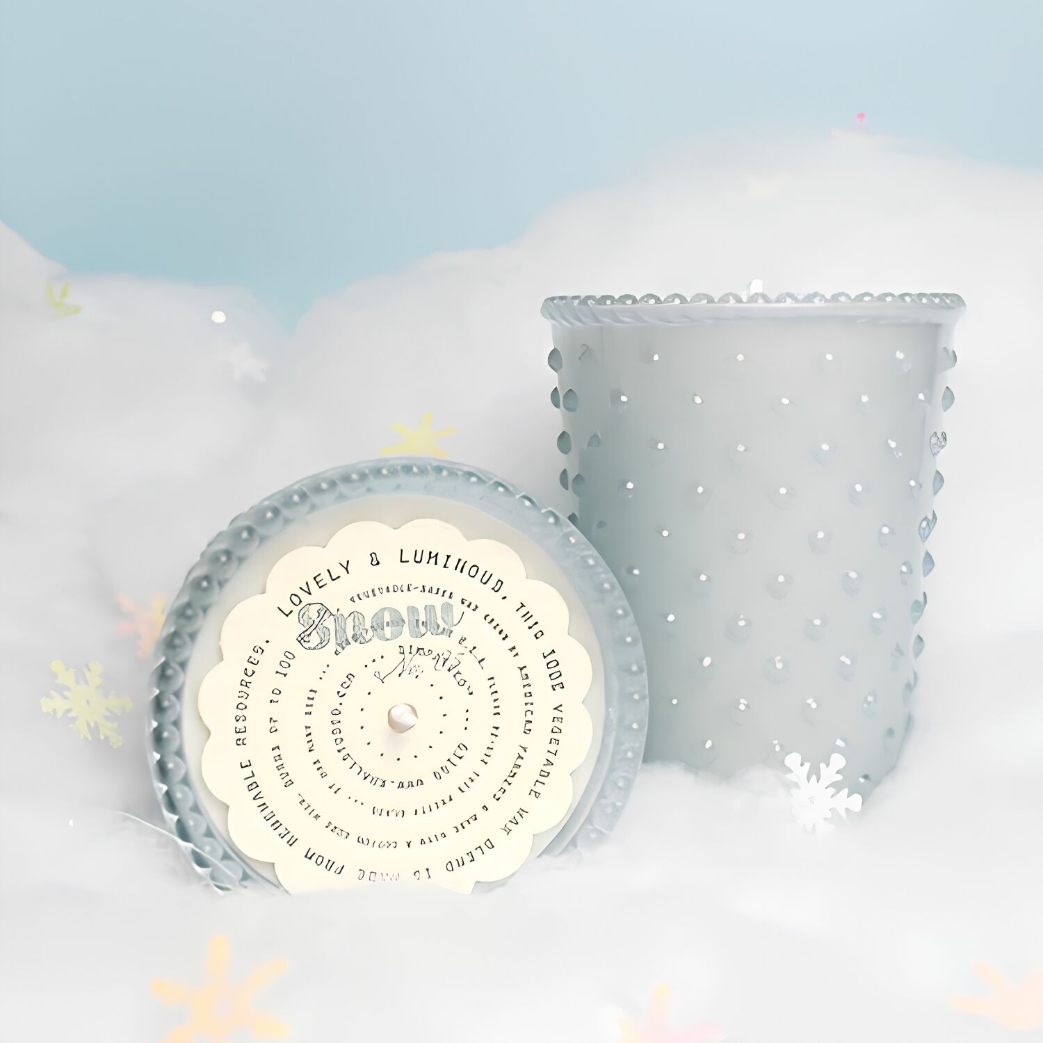 Simpatico Hobnail Glass Candle #85 Snow