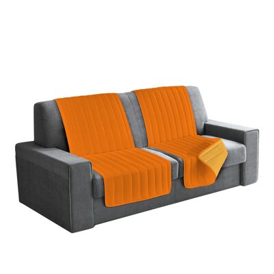 Fascia copridivano,proteggi seduta dubleface made in italy collezione elegant Arancio/Giallo - 60x190cm