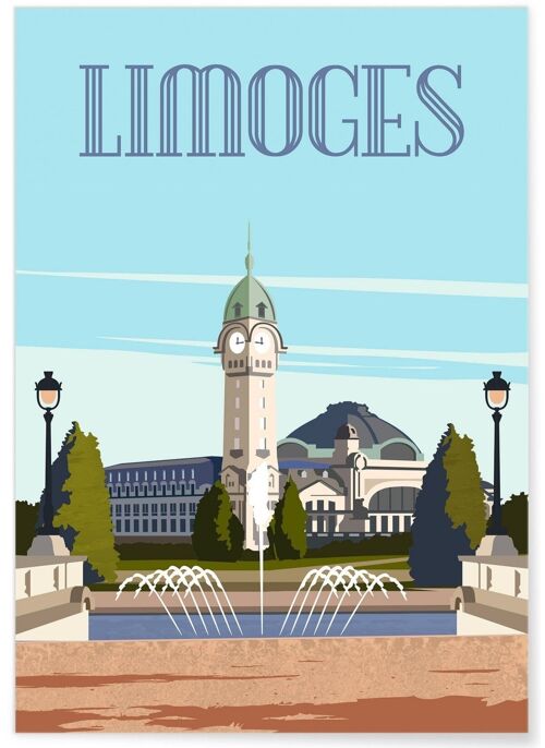 Affiche illustration de la ville de Limoges - 3
