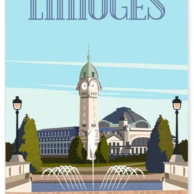 Affiche illustration de la ville de Limoges - 3