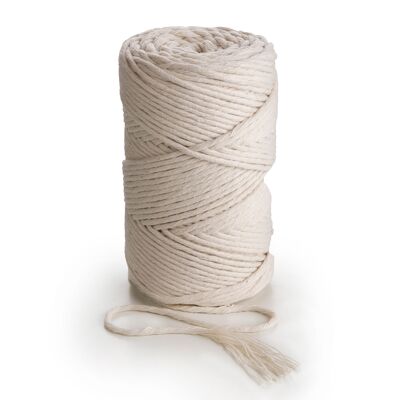 Cordón de algodón de macramé 3 mm 280 m (1 kg) o 140 m (500 g) Cuerda de cuerda natural Cordón de algodón de 1 capa trenzado simple