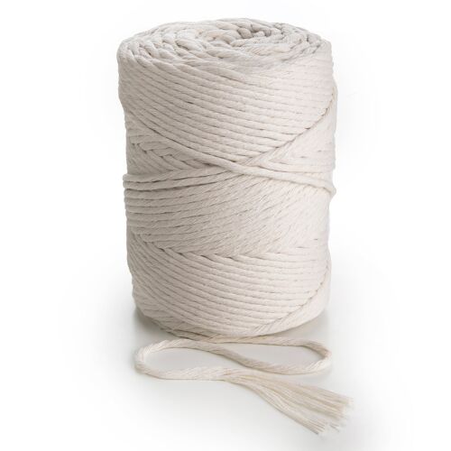 Macrame Cotton Cord 4mm/180m (1kg) or 5mm/120m (1kg) Natural Rope Twine Single Twisted 1 PLY cotton cord string