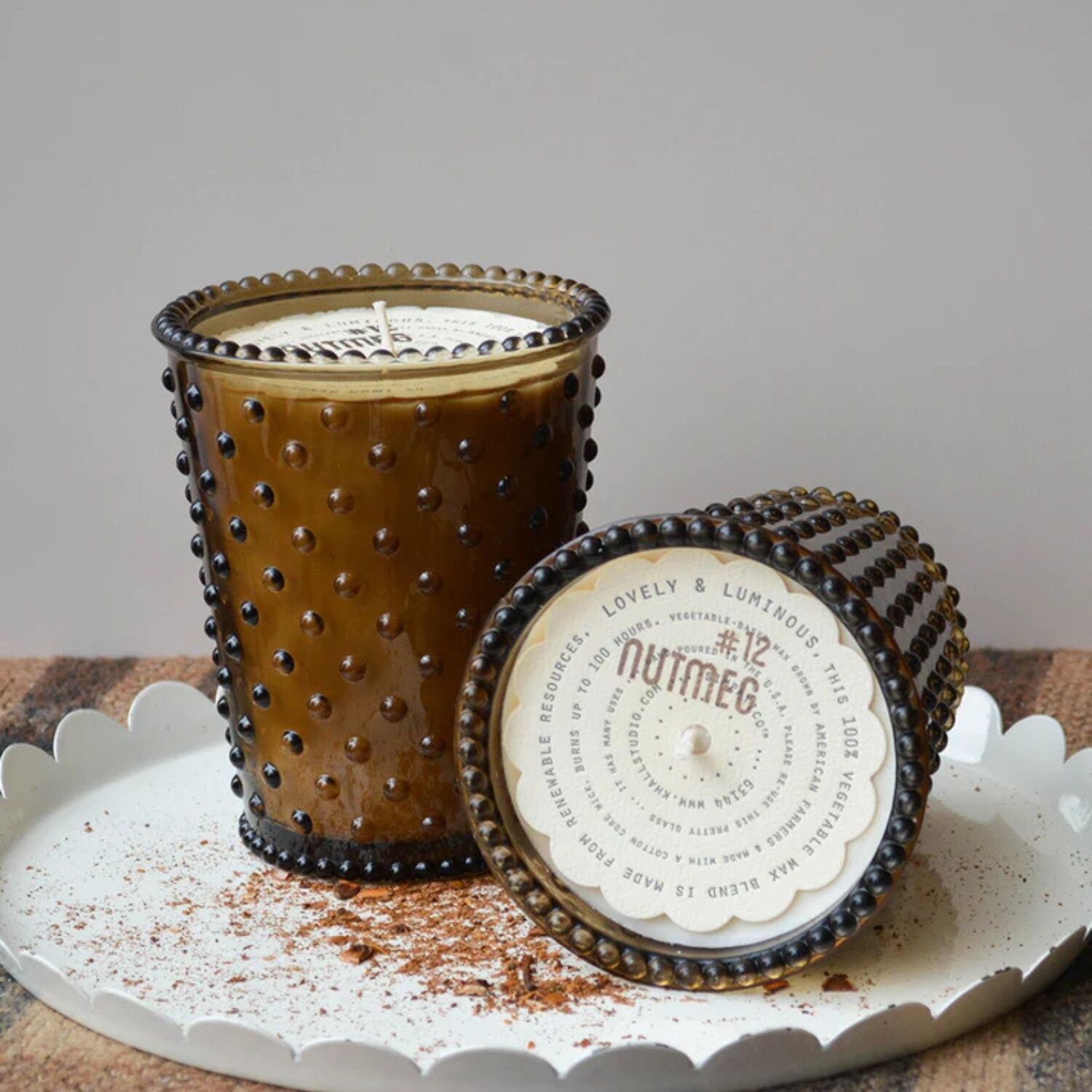 Simpatico Hobnail Glass Candle #12 Nutmeg