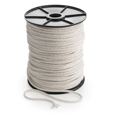 Cordón de algodón trenzado de 4 mm 100 m de longitud Macrame Crafts DYI Cordón de algodón, mecha de vela