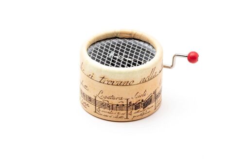 Small music box decorated with ancient musical writing