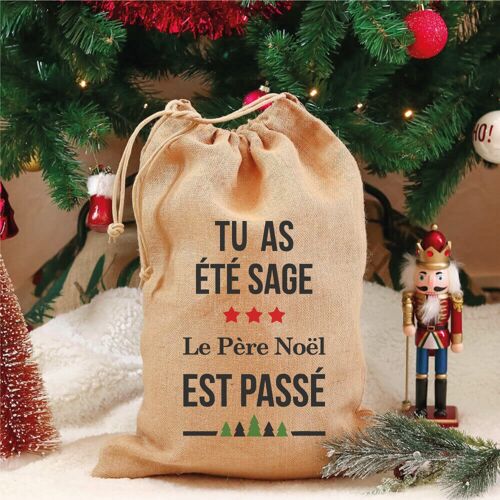 Emballage cadeaux (40 x 55cm) Noël en jute - L'enfant sage